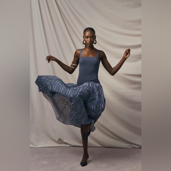 Nordstrom Dresses & Skirts - NWT Nordstrom House of Aama Lana Mixed Media Indigo Blue Women’s Dress Small